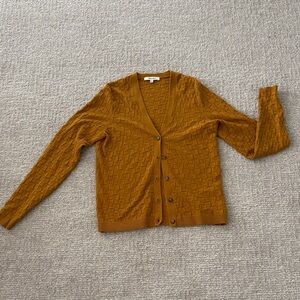 Madewell Textured Tan Button-Up Cardigan